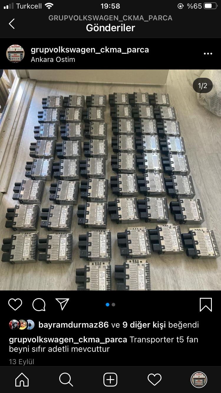 volkswagen transporter t5 fan beyni sıfır orjinal